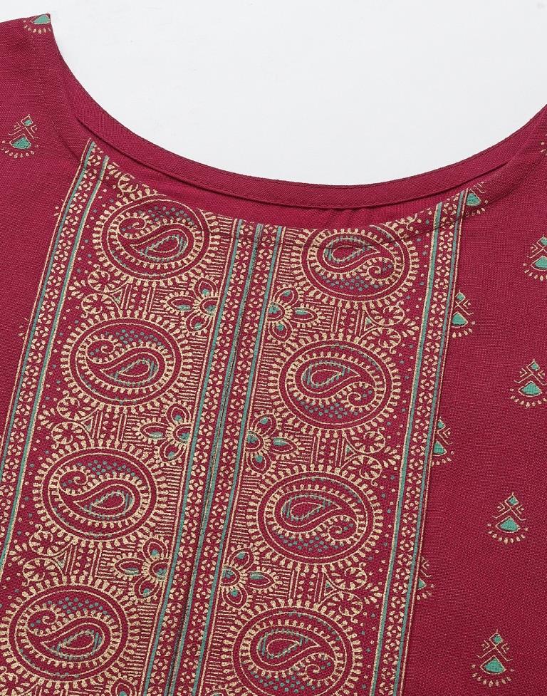 Maroon Printed Kurti | Leemboodi