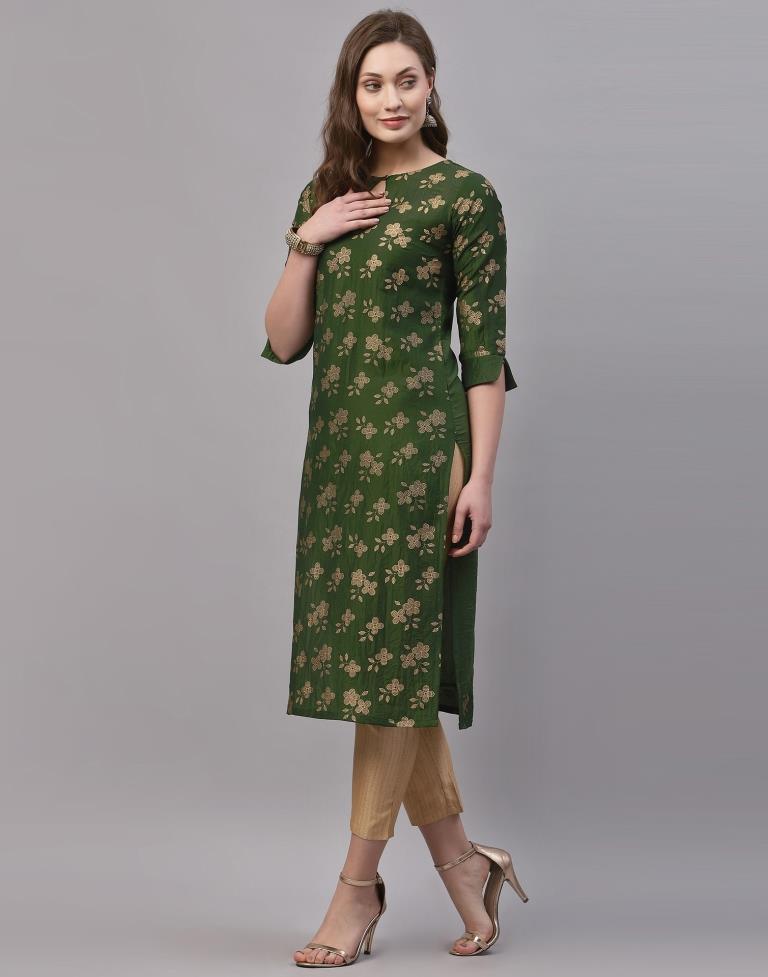 Mahendi Green Printed Kurti | Sudathi