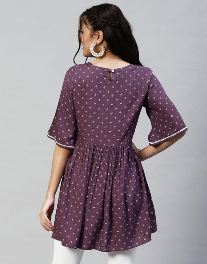 Lavender Gathered Tunic Top | Sudathi