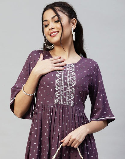 Lavender Gathered Tunic Top | Sudathi