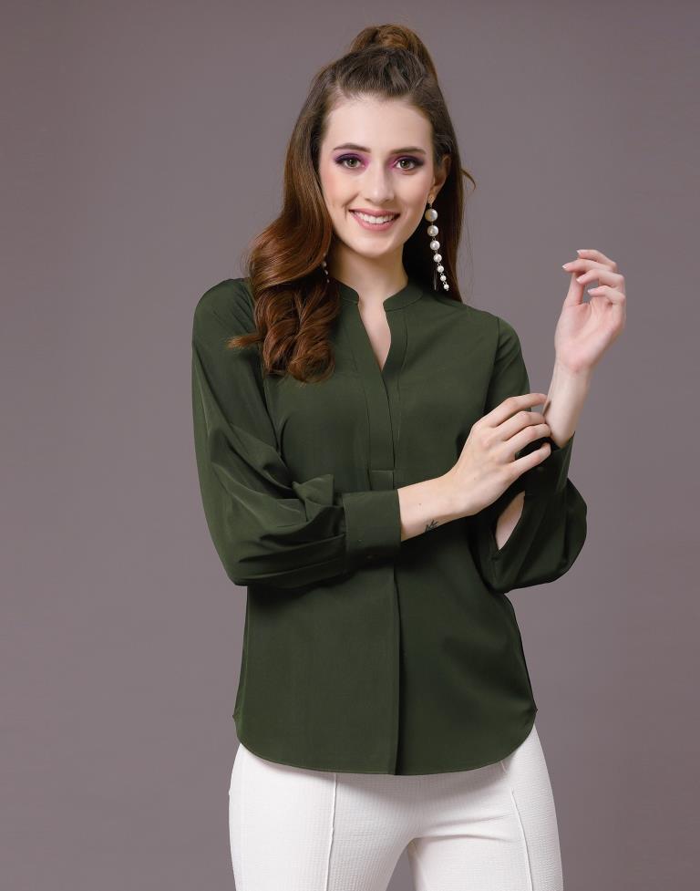 Mehendi Green Casual Shirt | Sudathi