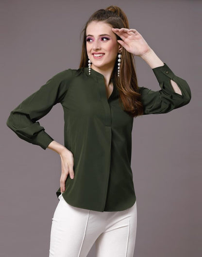 Mehendi Green Casual Shirt | Sudathi