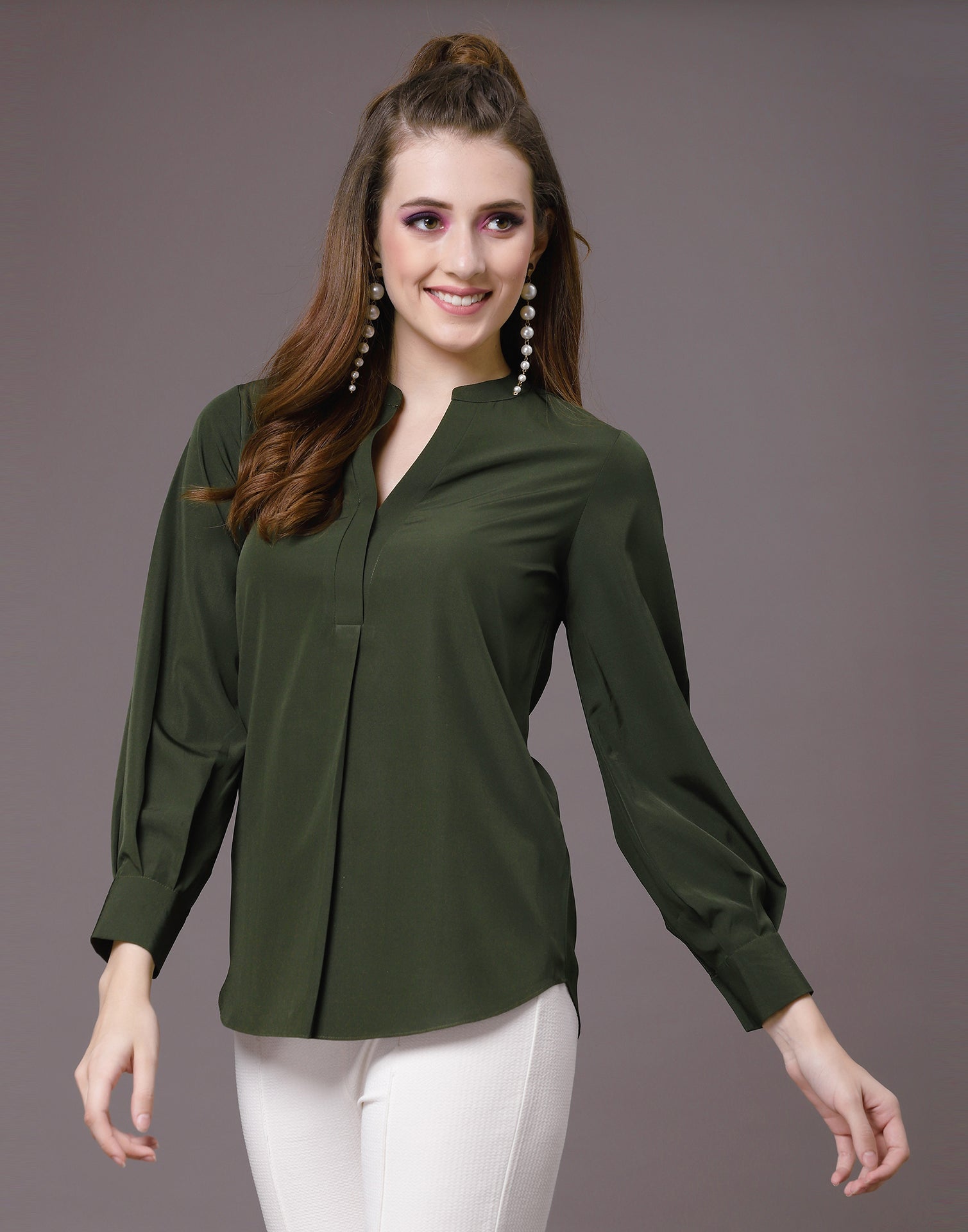 Mehendi Green Casual Shirt | Sudathi