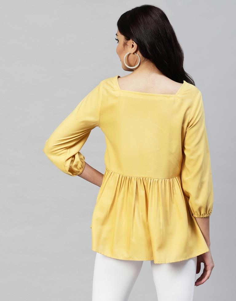 Yellow Gathered Top | Sudathi