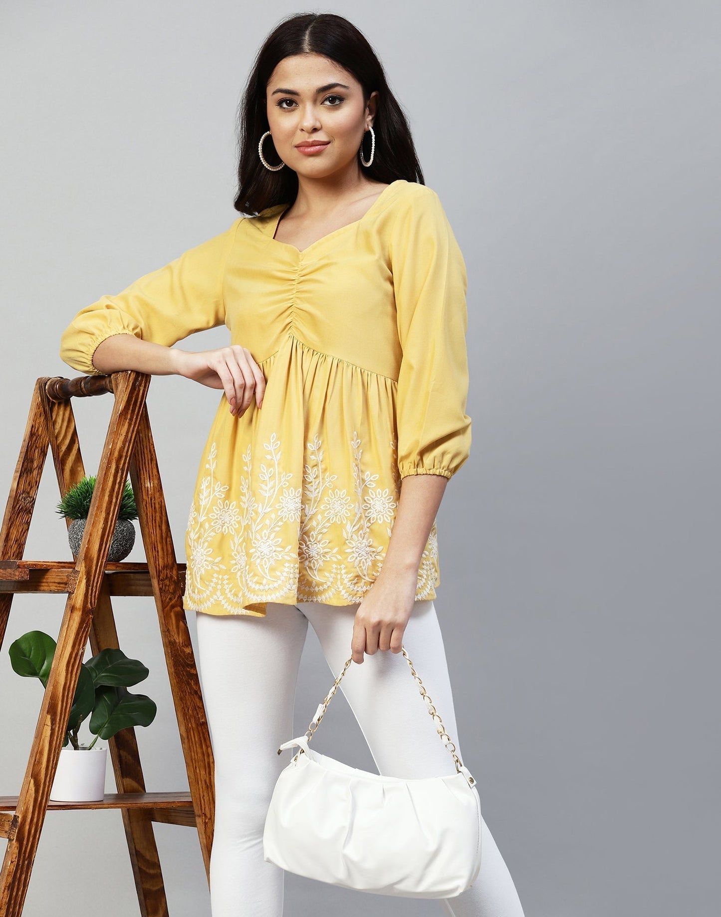 Yellow Gathered Top | Sudathi