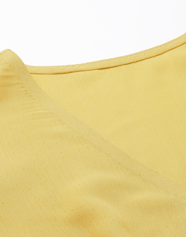 Yellow Plain Georgette Top | Sudathi