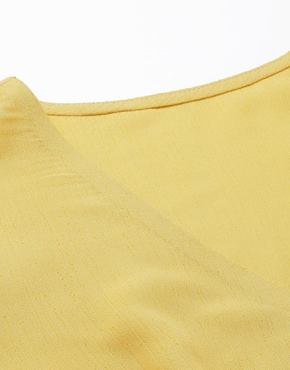 Yellow Plain Georgette Top | Sudathi