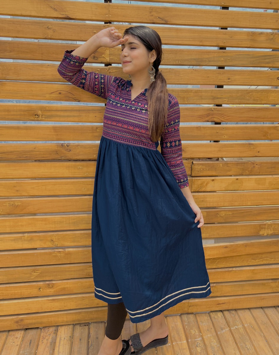 Teal Flared Kurti | Sudathi