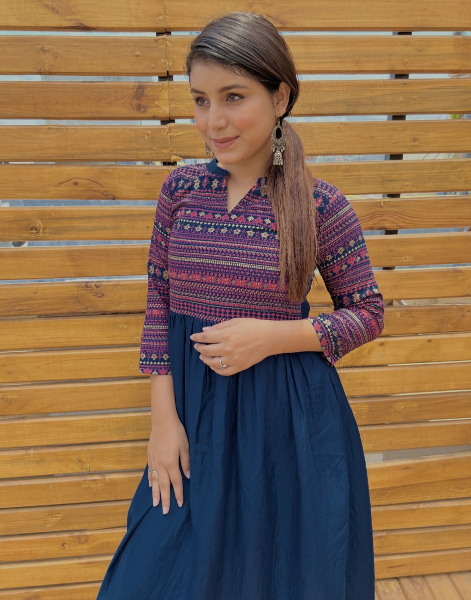 Teal Flared Kurti | Sudathi