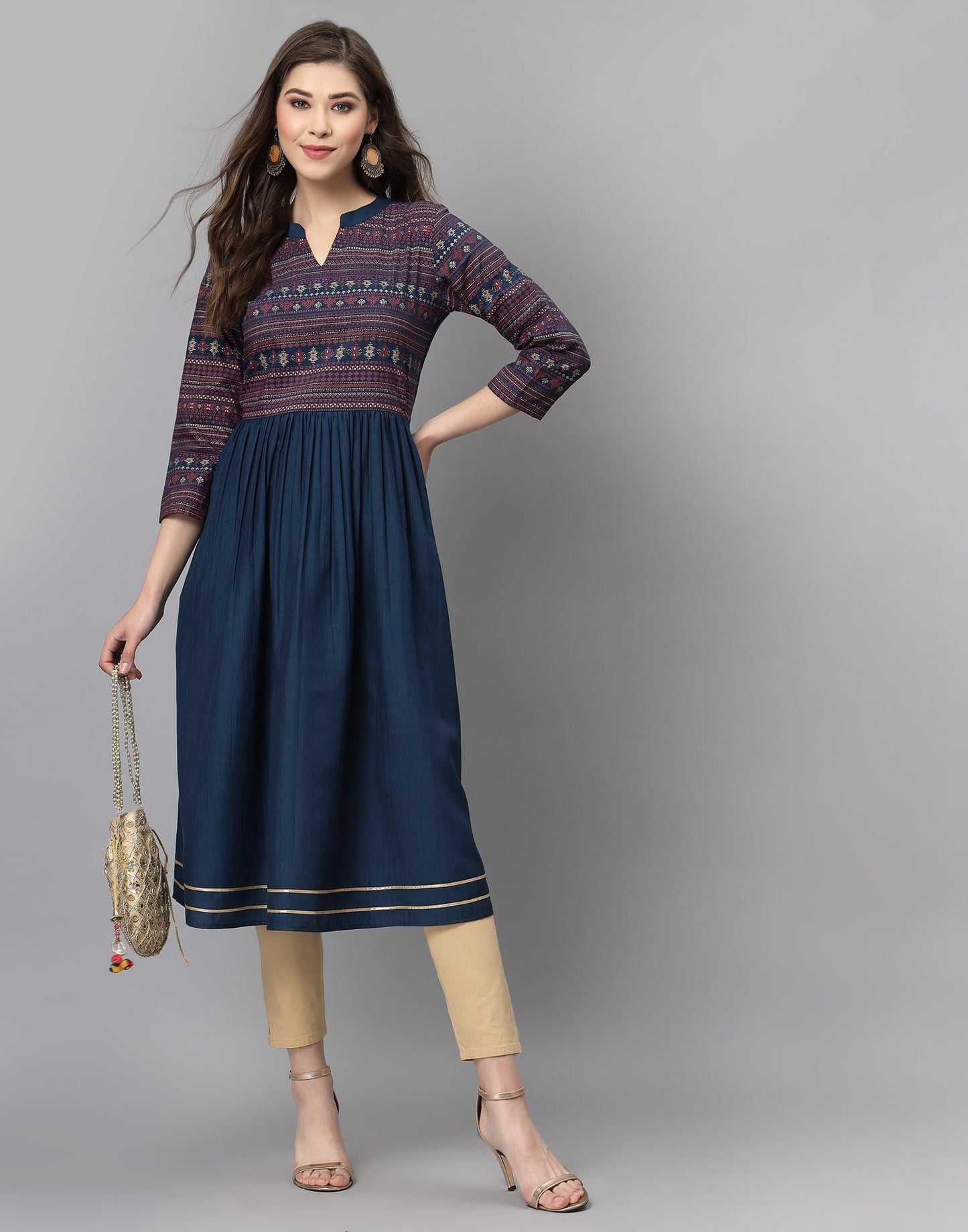 Teal Flared Kurti | Sudathi