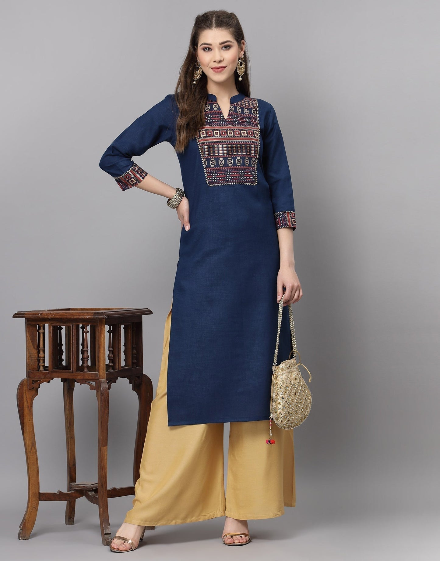 Teal Printed Kurti | Sudathi