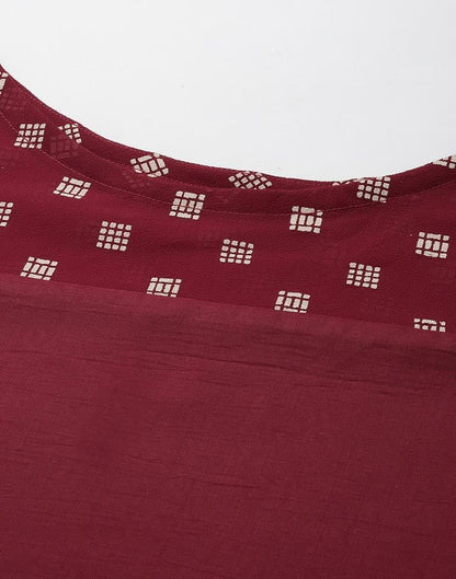 Maroon Printed Kurti | Leemboodi