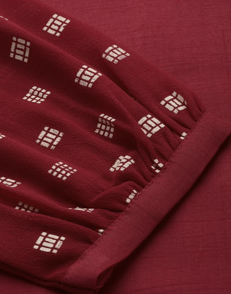 Maroon Printed Kurti | Leemboodi
