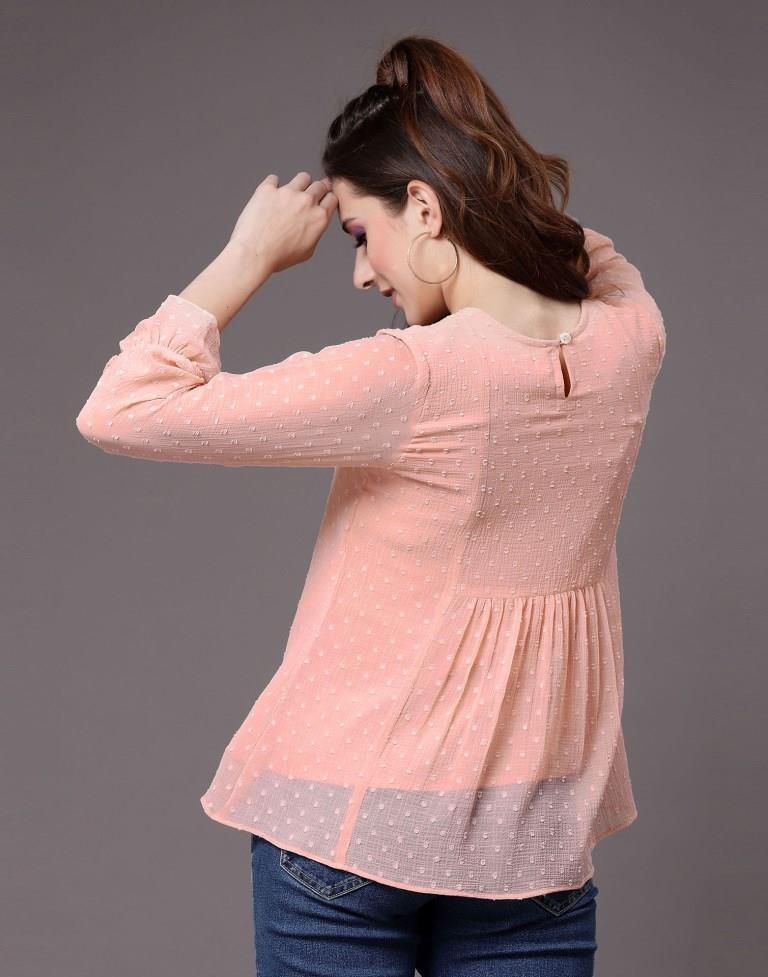 Peach Rotto Butti Top | Sudathi