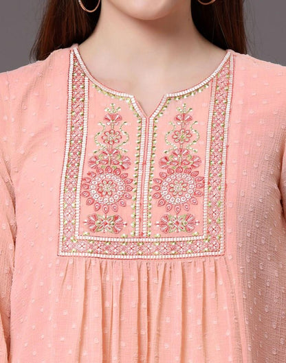 Peach Rotto Butti Top | Sudathi