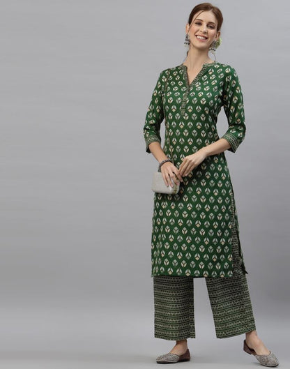 Green Kurti With Pant Set | Leemboodi