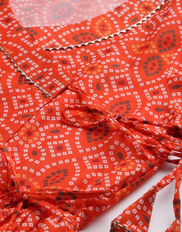 Orange Kurti With Pant Set | Leemboodi