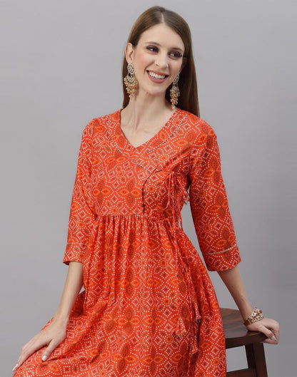 Orange Kurti With Pant Set | Leemboodi