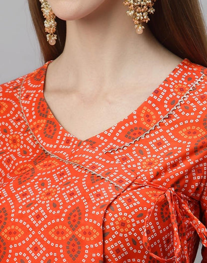 Orange Kurti With Pant Set | Leemboodi