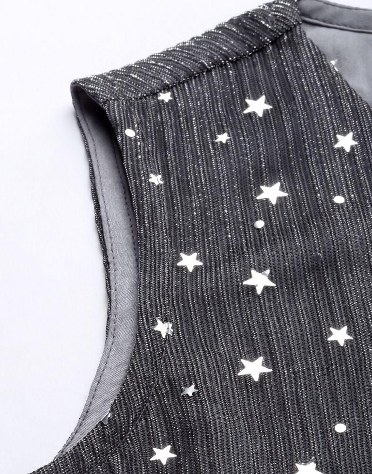 Grey Sparkling Sequinned Top | Sudathi
