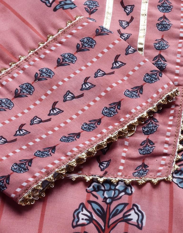 Rose Pink Kurti With Pant And Dupatta | Leemboodi