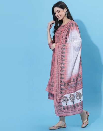 Rose Pink Kurti With Pant And Dupatta | Leemboodi