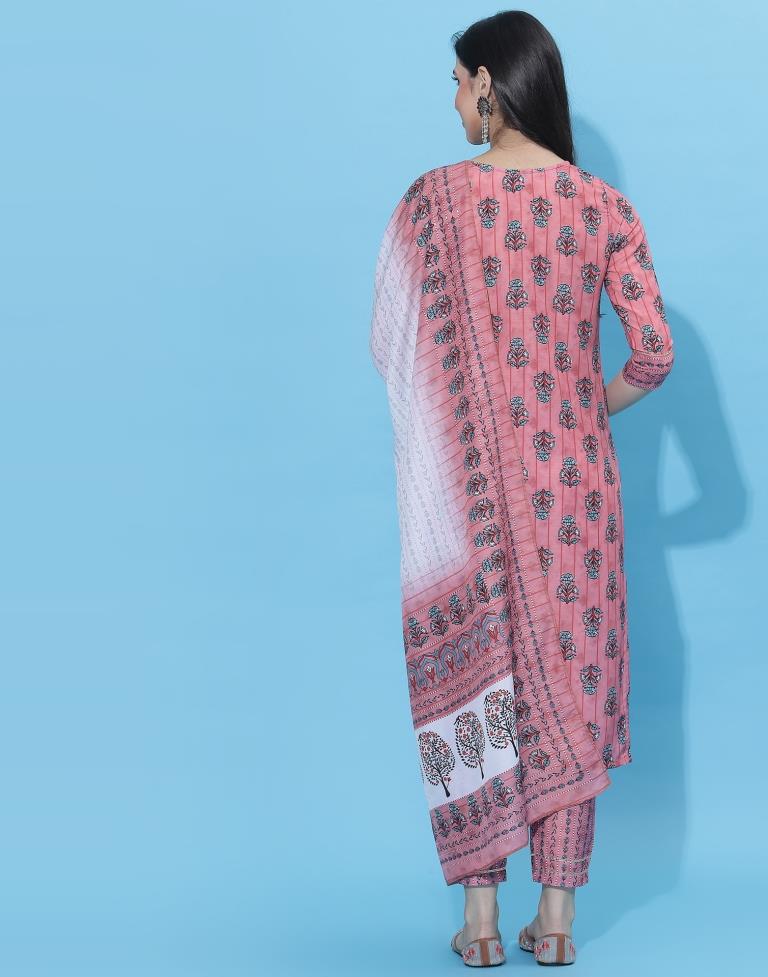 Rose Pink Kurti With Pant And Dupatta | Leemboodi