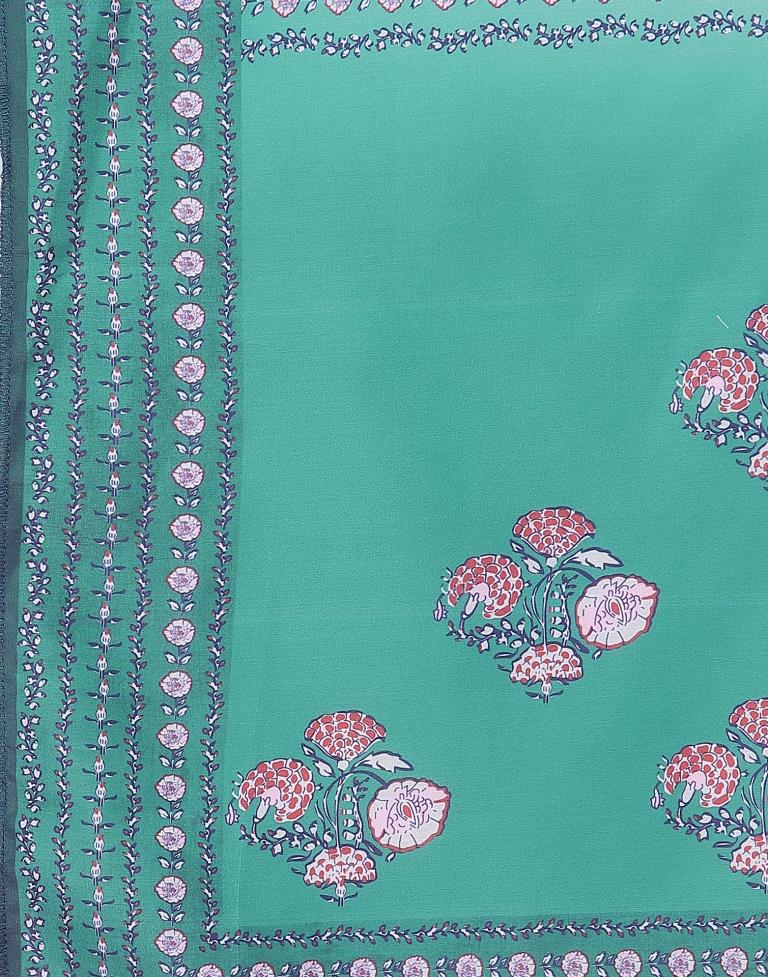Rama Green Kurti With Pant And Dupatta | Leemboodi