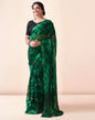 Ready to Wear Green Georgette Printed Saree