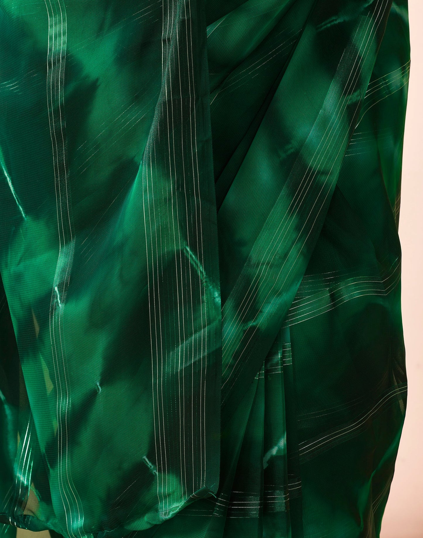 Ready to Wear Green Georgette Printed Saree