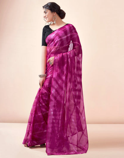 Ready to Wear Rani Pink Georgette Printed Saree