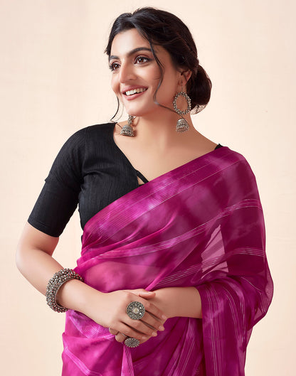 Ready to Wear Rani Pink Georgette Printed Saree