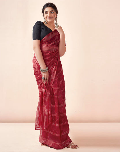 Ready to Wear Red Georgette Printed Saree