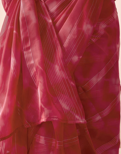 Ready to Wear Red Georgette Printed Saree