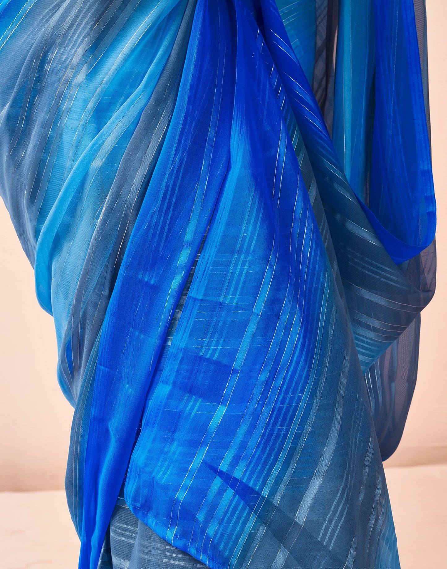 Ready to Wear Grey & Multicoloured Georgette Printed Saree