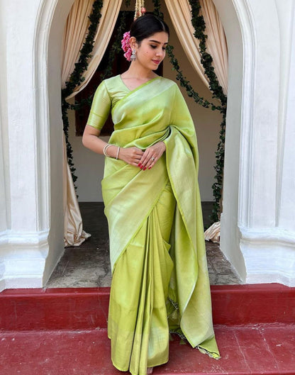 Pear Green Kanjivaram Silk Saree | Sudathi