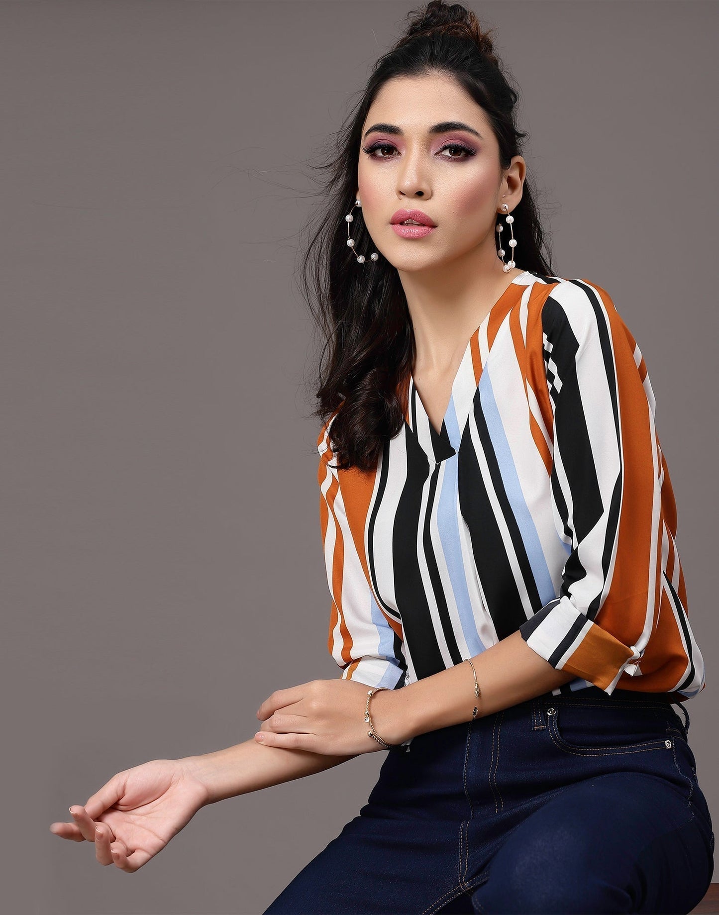 Multicoloured Striped Top | Sudathi