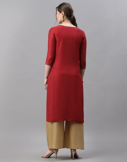 Red Embroidered Kurti | Sudathi