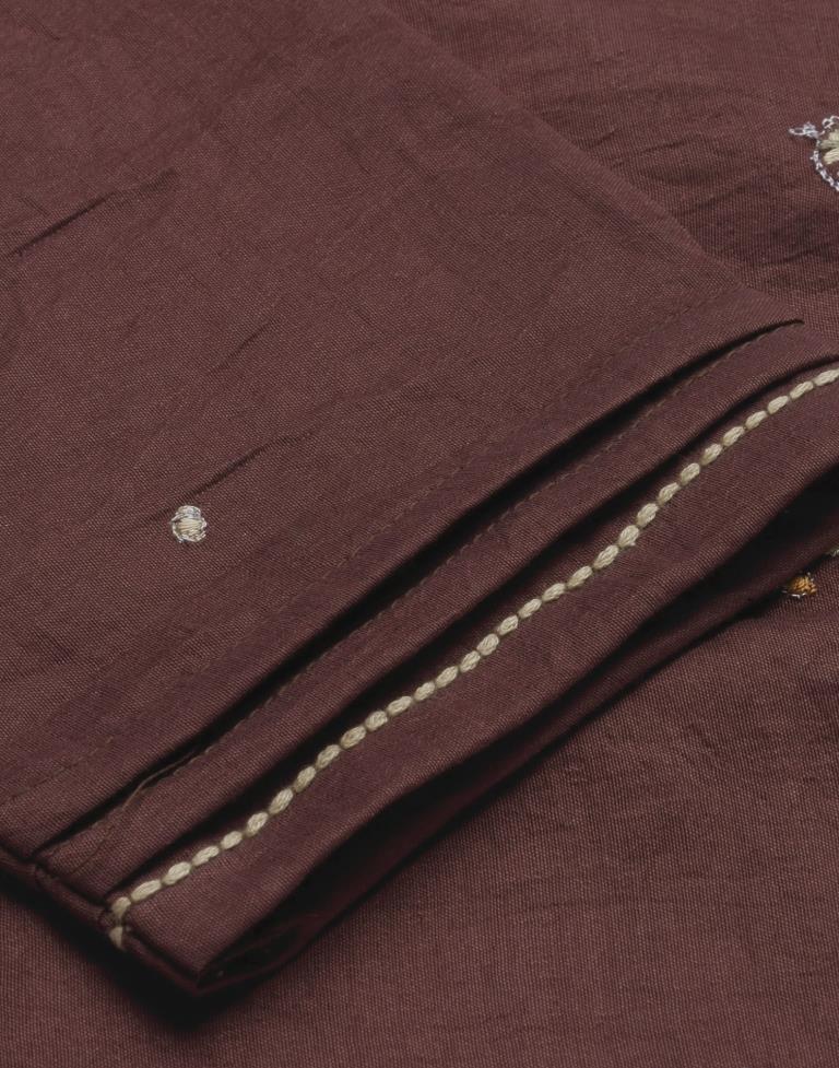 Brown Embroidered Kurti | Sudathi