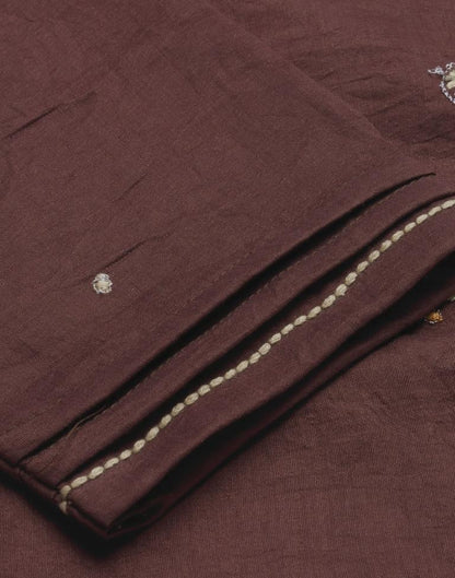 Brown Embroidered Kurti | Sudathi