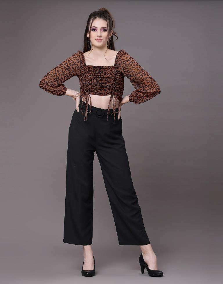 Brown Ruched Top | Leemboodi