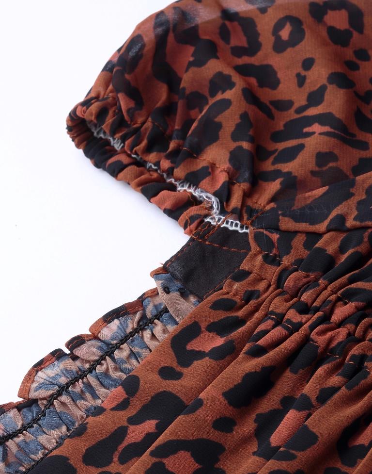 Brown Ruched Top | Leemboodi