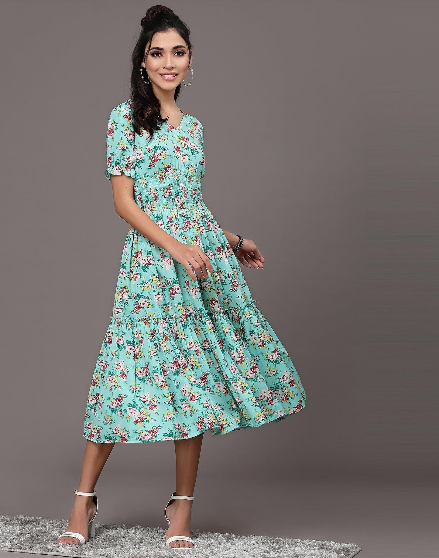 Blue Smocked Dress | Sudathi