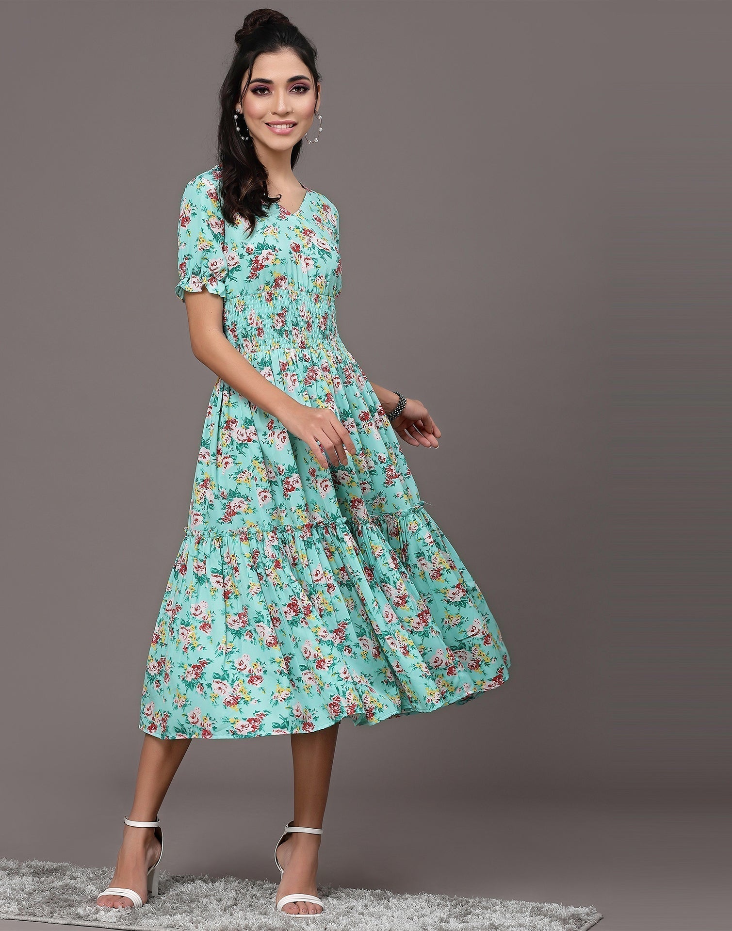 Blue Smocked Dress | Sudathi
