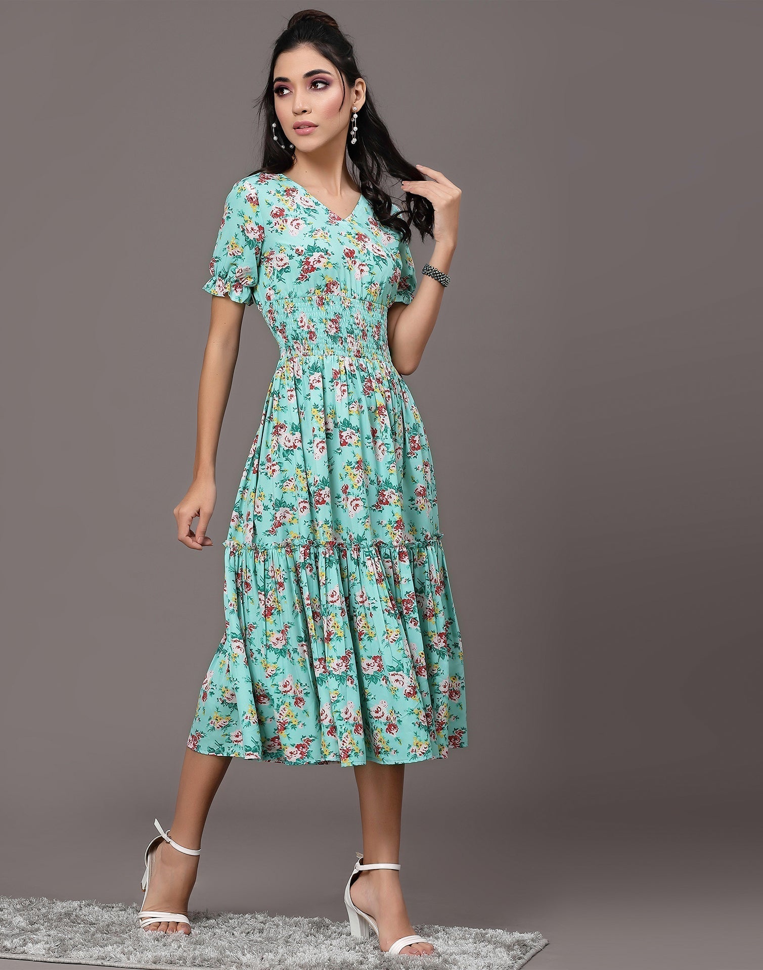 Blue Smocked Dress | Sudathi