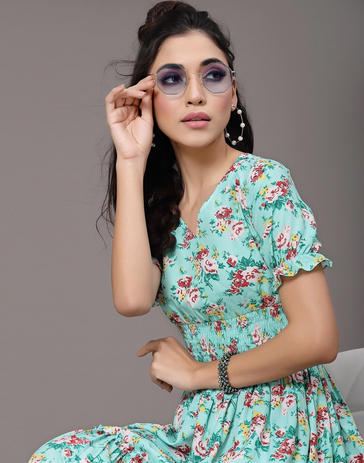 Blue Smocked Dress | Sudathi