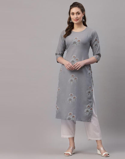 Grey Printed Kurti | Sudathi