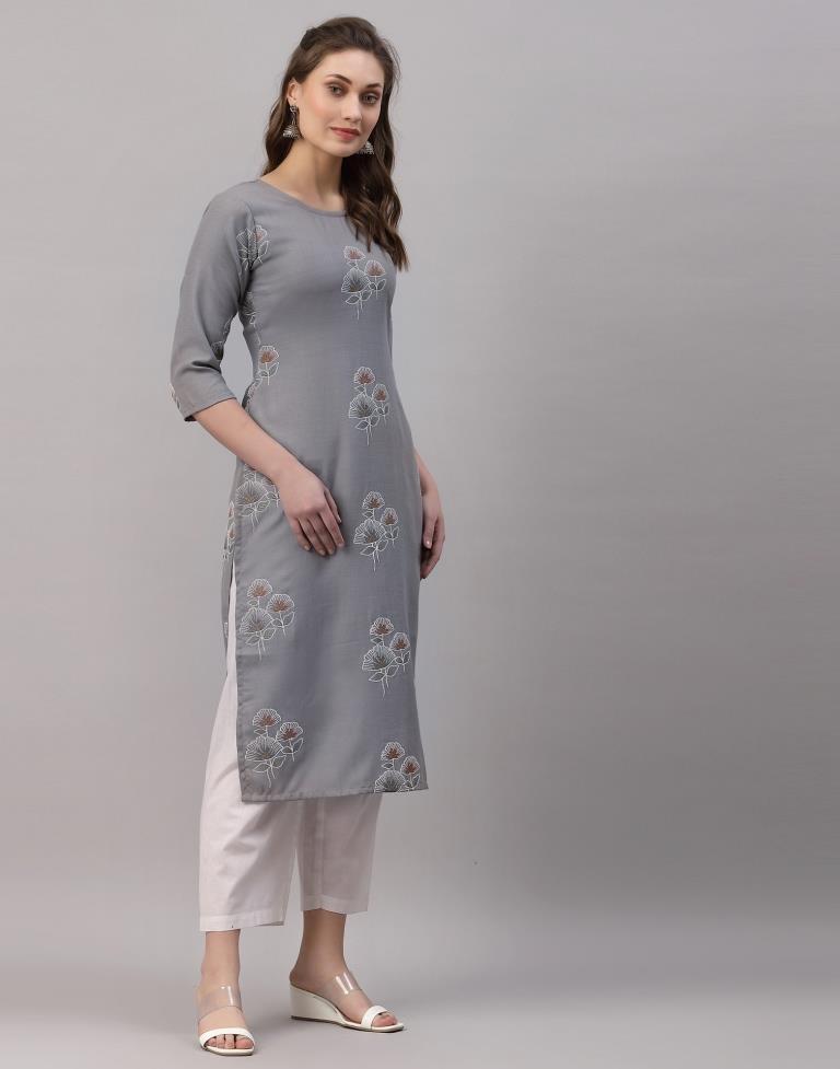 Grey Printed Kurti | Sudathi