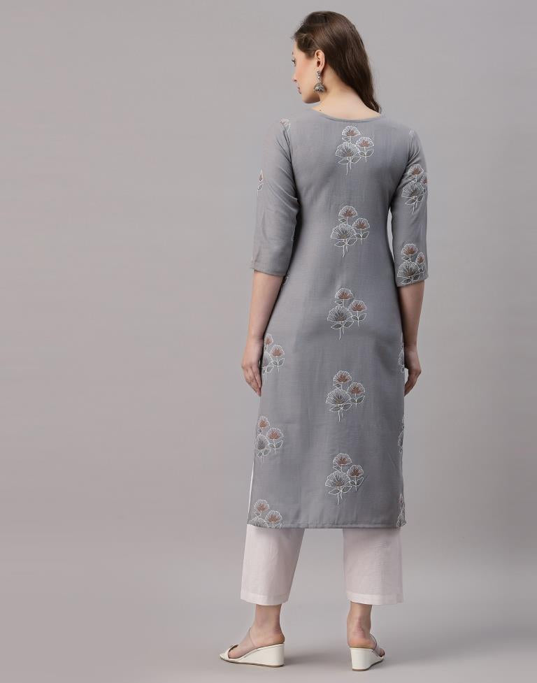 Grey Printed Kurti | Sudathi