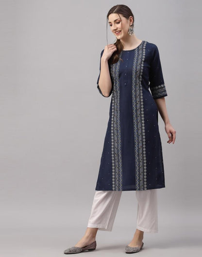 Navy Blue Printed Kurti | Sudathi